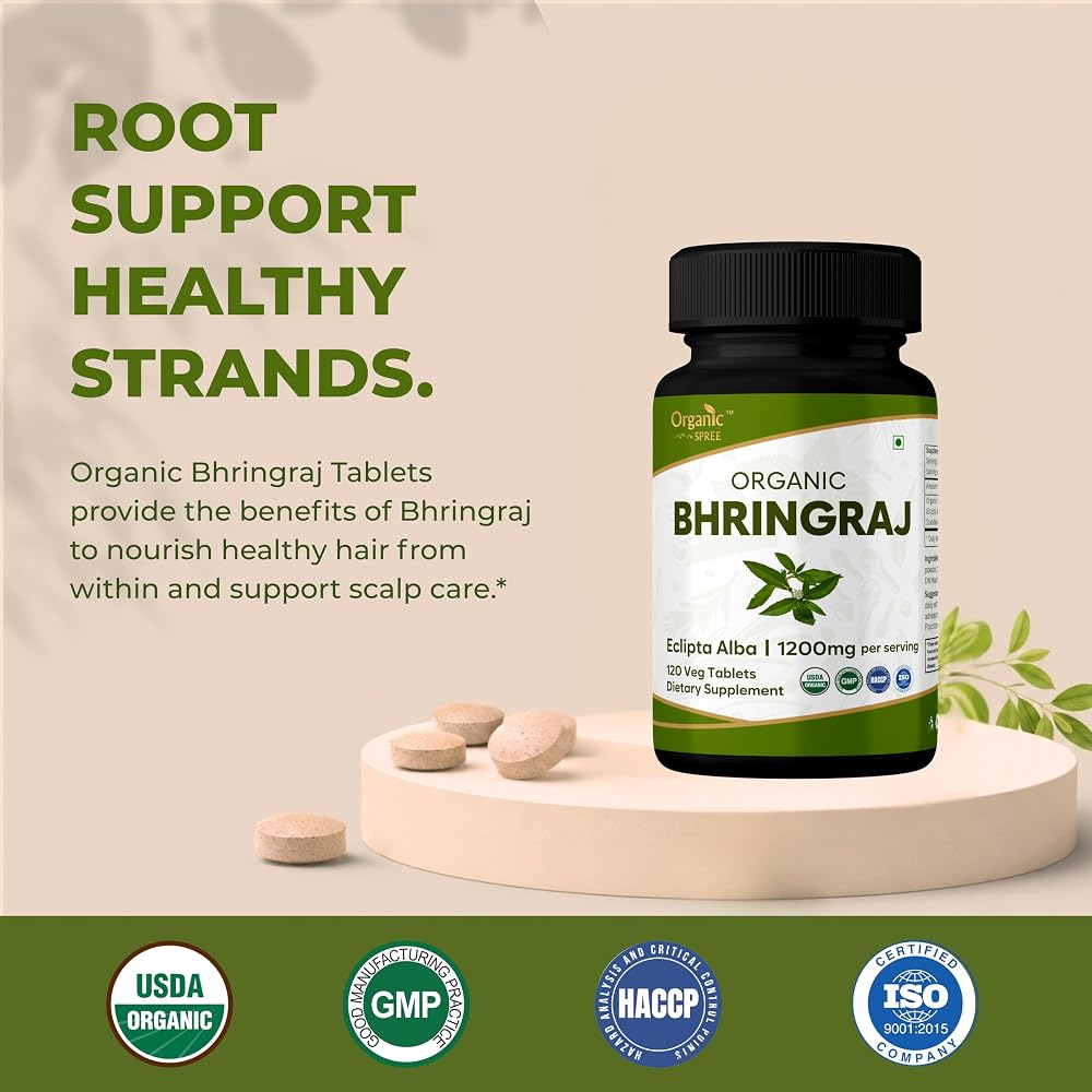 ORGANIC SPREE Bhringraj 120 Vegetarian Tablets - 60 Days Supply - image 2