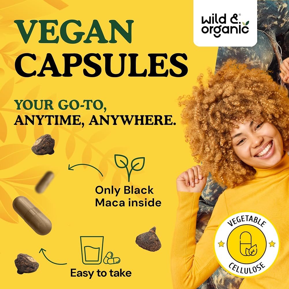 Wild & Organic Black Maca Capsules 500 mg - Overall Support