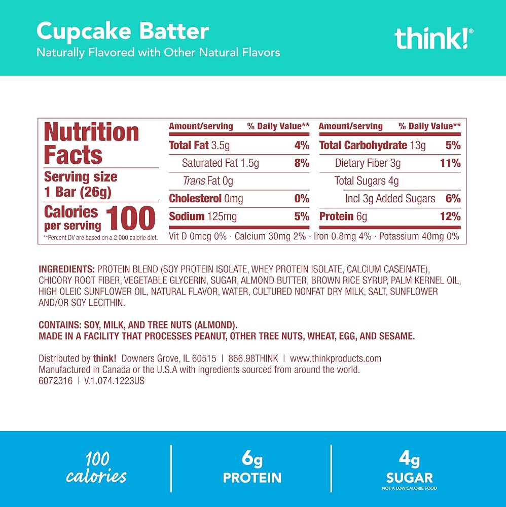 thinkThin think! Minis Protein Snack Bar Cupcake Batter - 15 Count - image 2