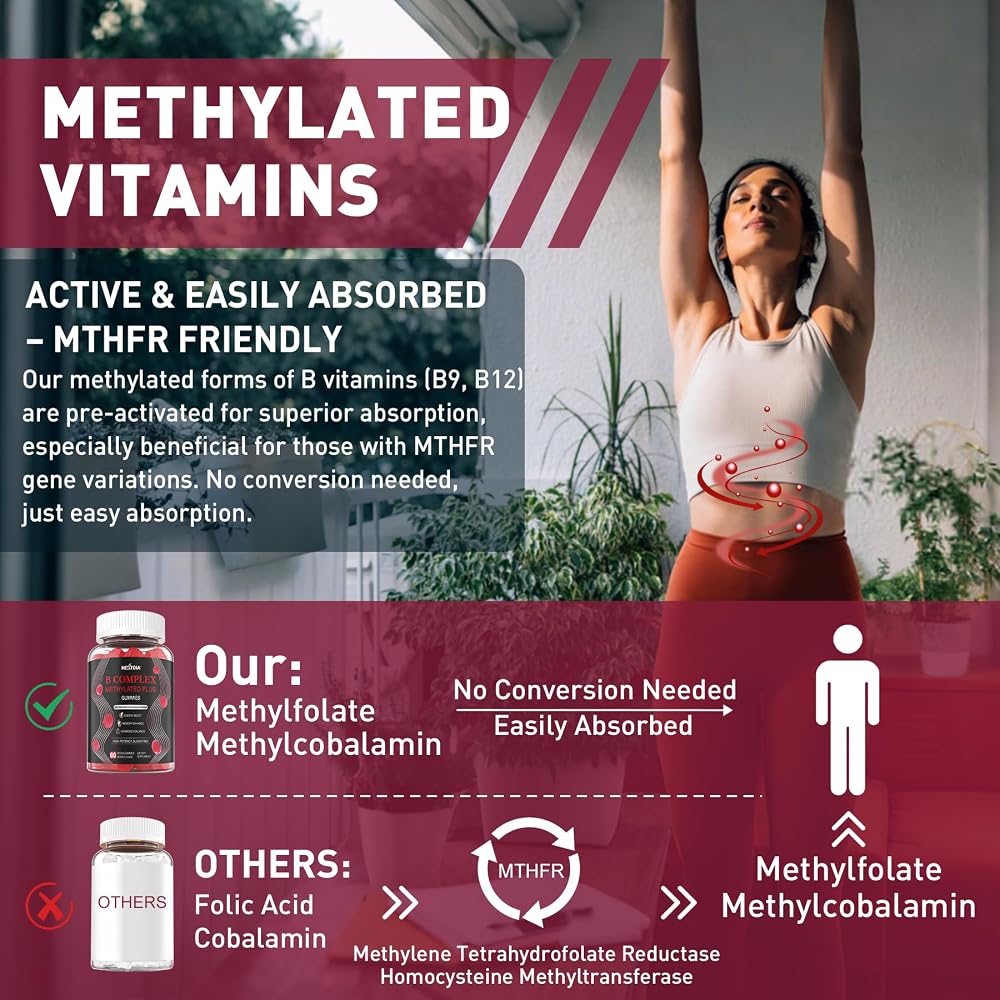 Nextdia B Complex Gummies for Men & Women, Methylated - 120 Count - image 3