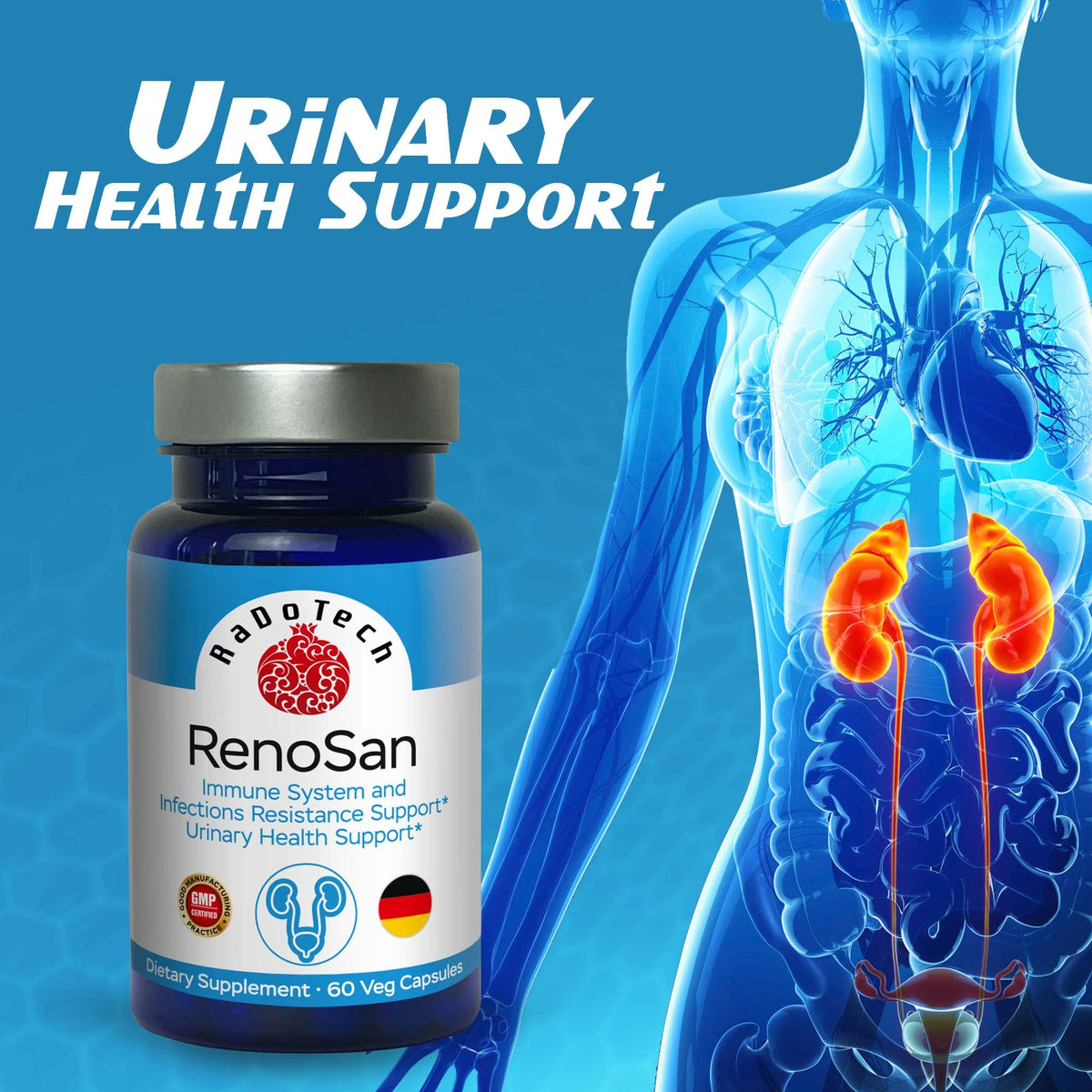 RaDoTech RenoSan Urinary Tract Health Supplement - 60 Vegetarian Capsules - image 5