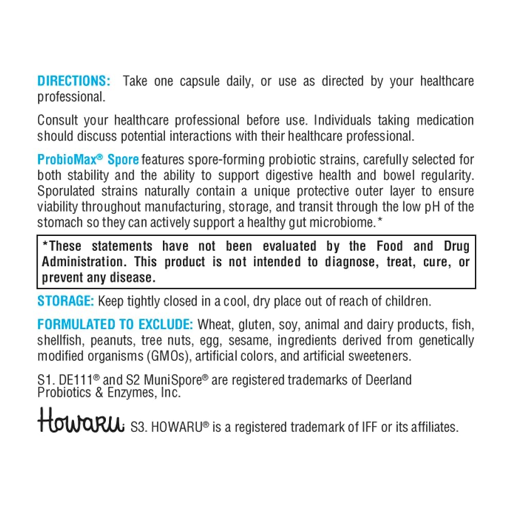 XYMOGEN ProbioMax Spore Probiotic - 30 Vegetarian Capsules - image 6
