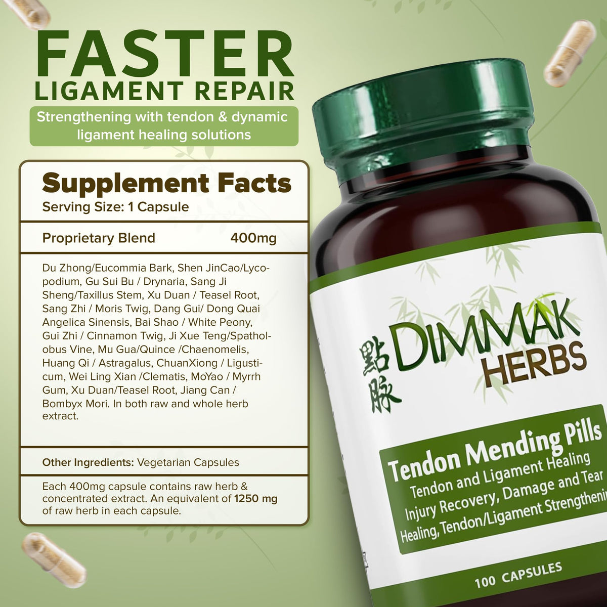 Dimmak Herbs Tendon Mending Pills Capsules - 100 Count - image 6