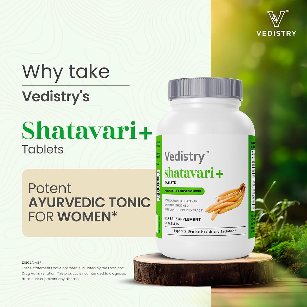 Vedistry Shatavari+ Tablets for Hormonal Balance - 60 Tablets - image 3