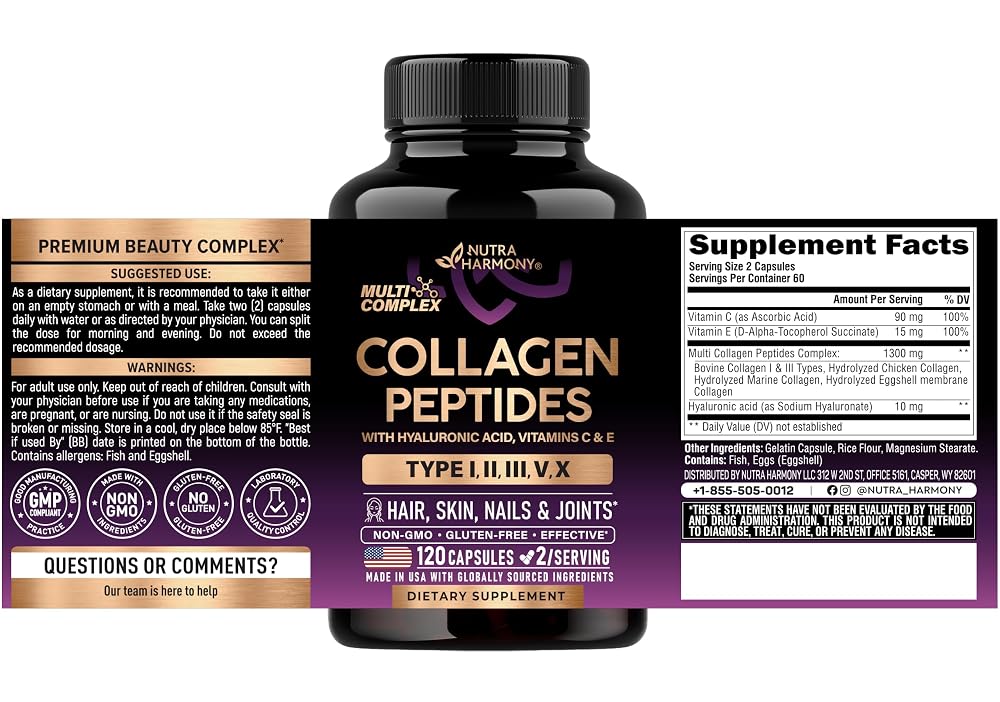 NUTRAHARMONY Multi Collagen Peptides - Hydrolyzed Types I