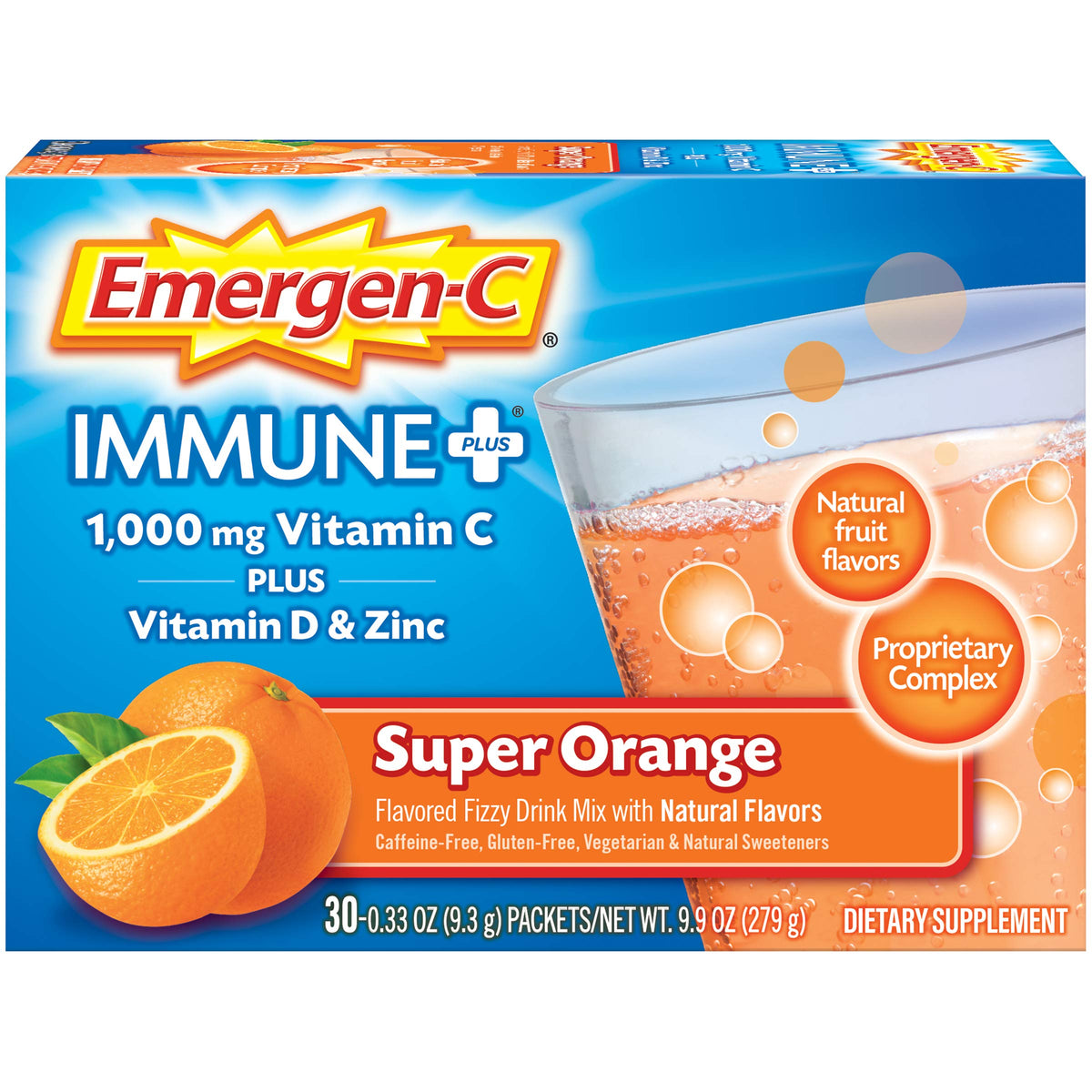 Emergen-C Immune+ 1000mg Vitamin C Powder Immune Support - 30 Packets