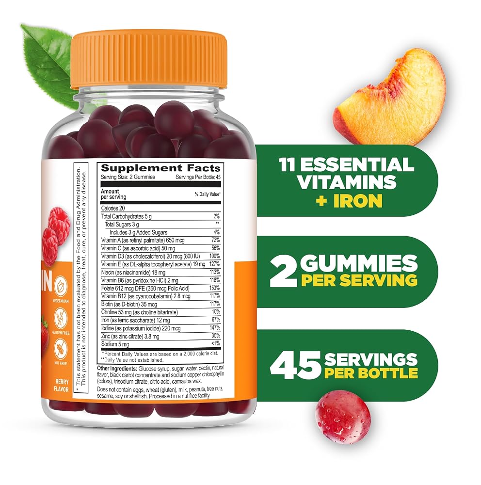 Lifeable Multivitamin with Iron Gummies for Women and Men - 90 Count - image 2
