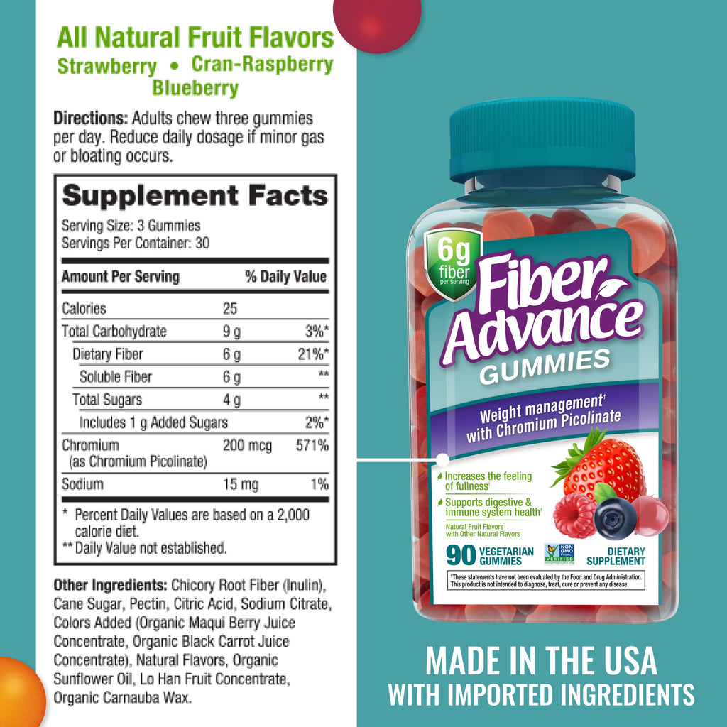 Fiber Advance Weight Management Gummies - 90 Count - image 2