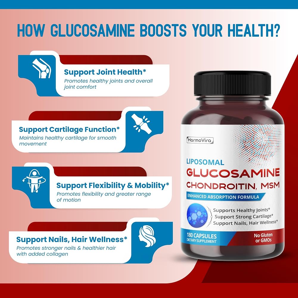 HarmoVira Liposomal Glucosamine 9-in-1 Joint Wellness - 180 Capsules - image 4