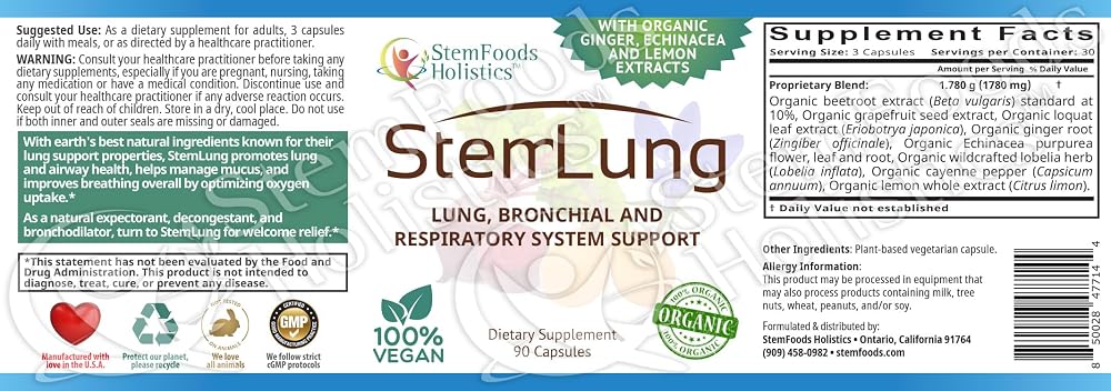 StemLung Respiratory System Support - 90 Capsules - image 3