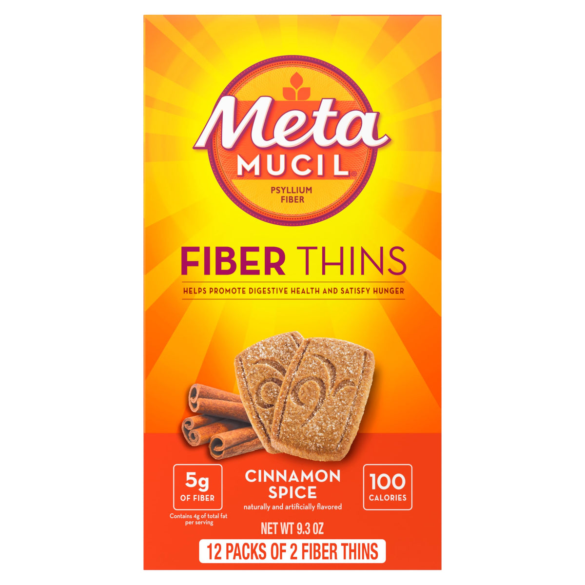 Metamucil Fiber Thins Cinnamon Spice Psyllium Husk - 24 Count