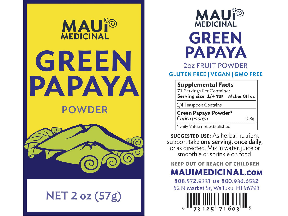 Maui Medicinal Herbs Green Papaya Fruit Powder - 2 oz - image 3