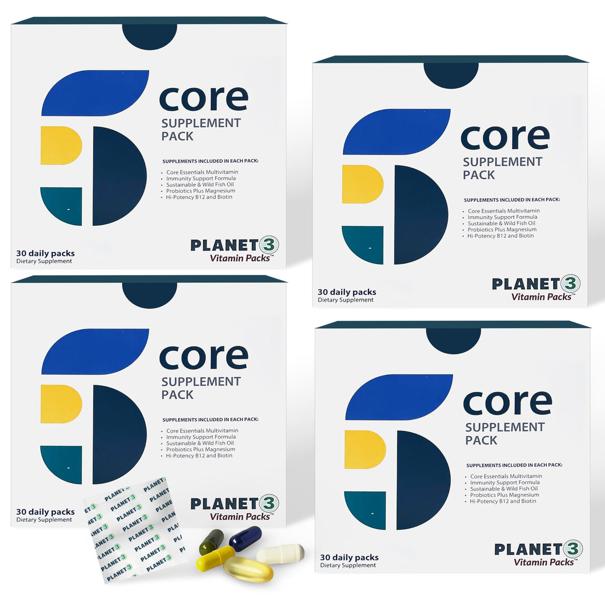 Planet 3 Vitamin Packs Daily Multivitamin for Men & Women - 120 Packs