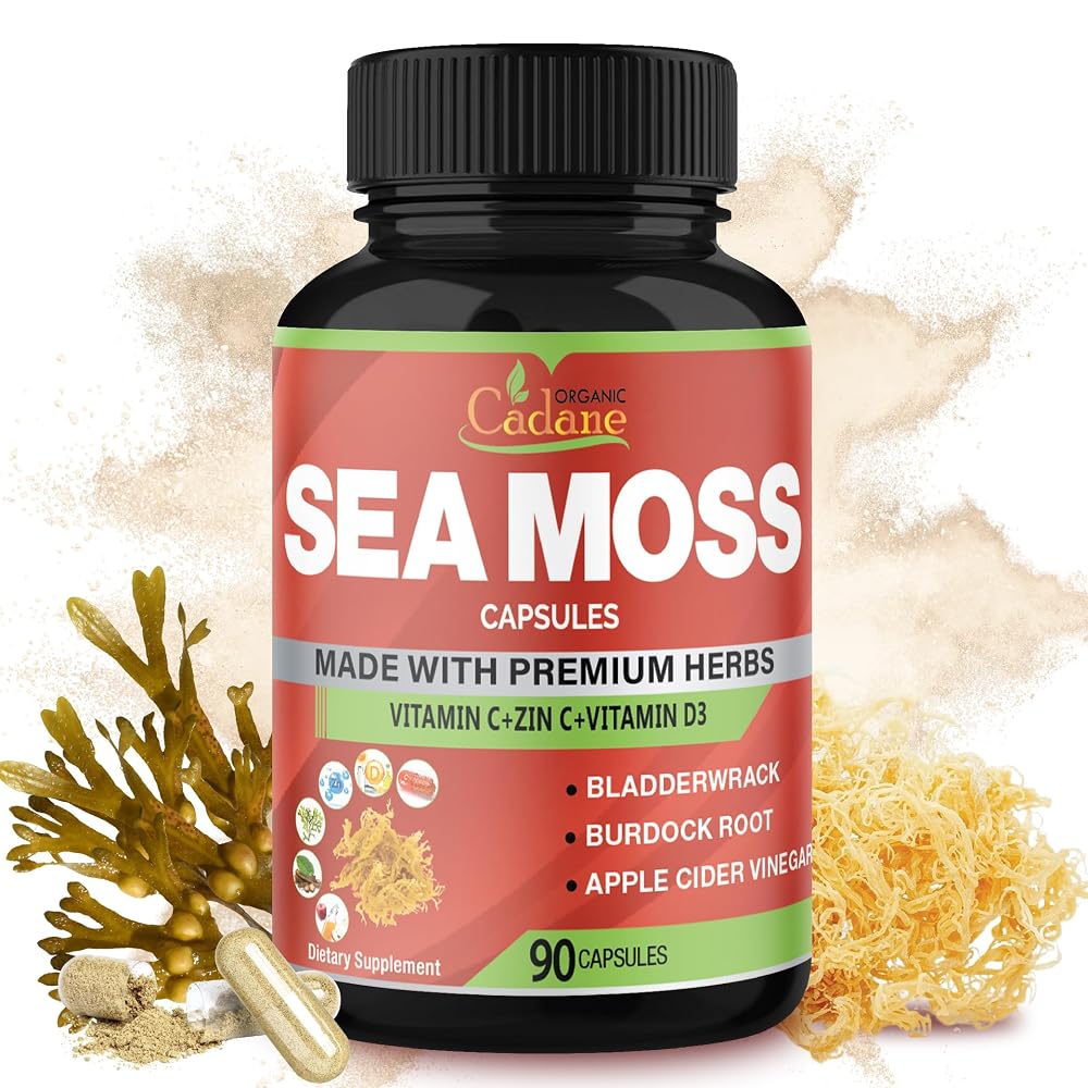 Organic Cadane Irish Sea Moss Extract Capsules - 90 Count