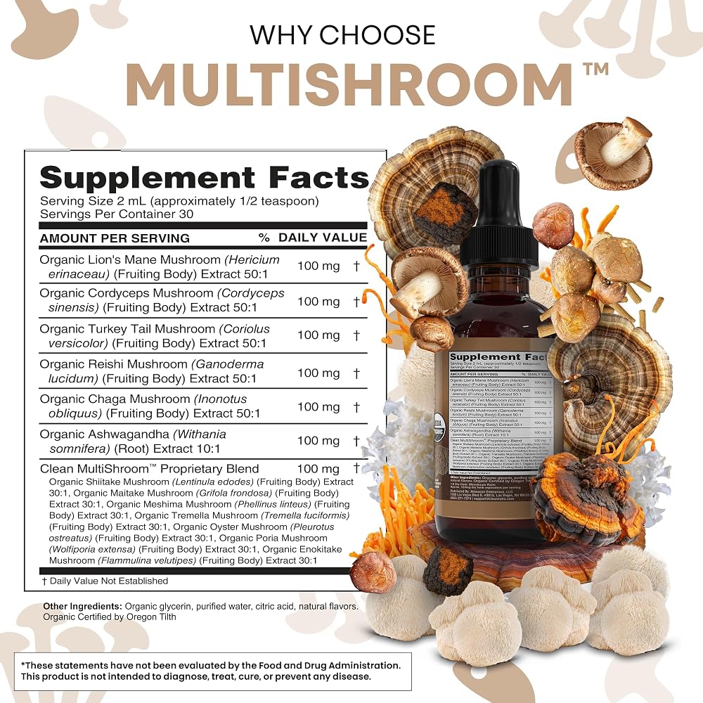 Clean Nutraceuticals Mushroom Supplement Liquid Drops - 2 Fl Oz - image 5