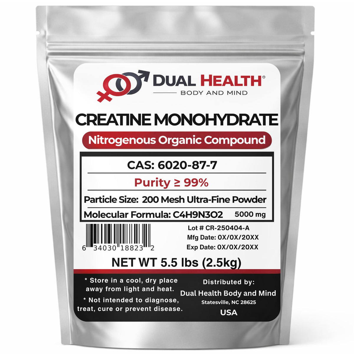 Dual Health Creatine Monohydrate Powder - 2500g