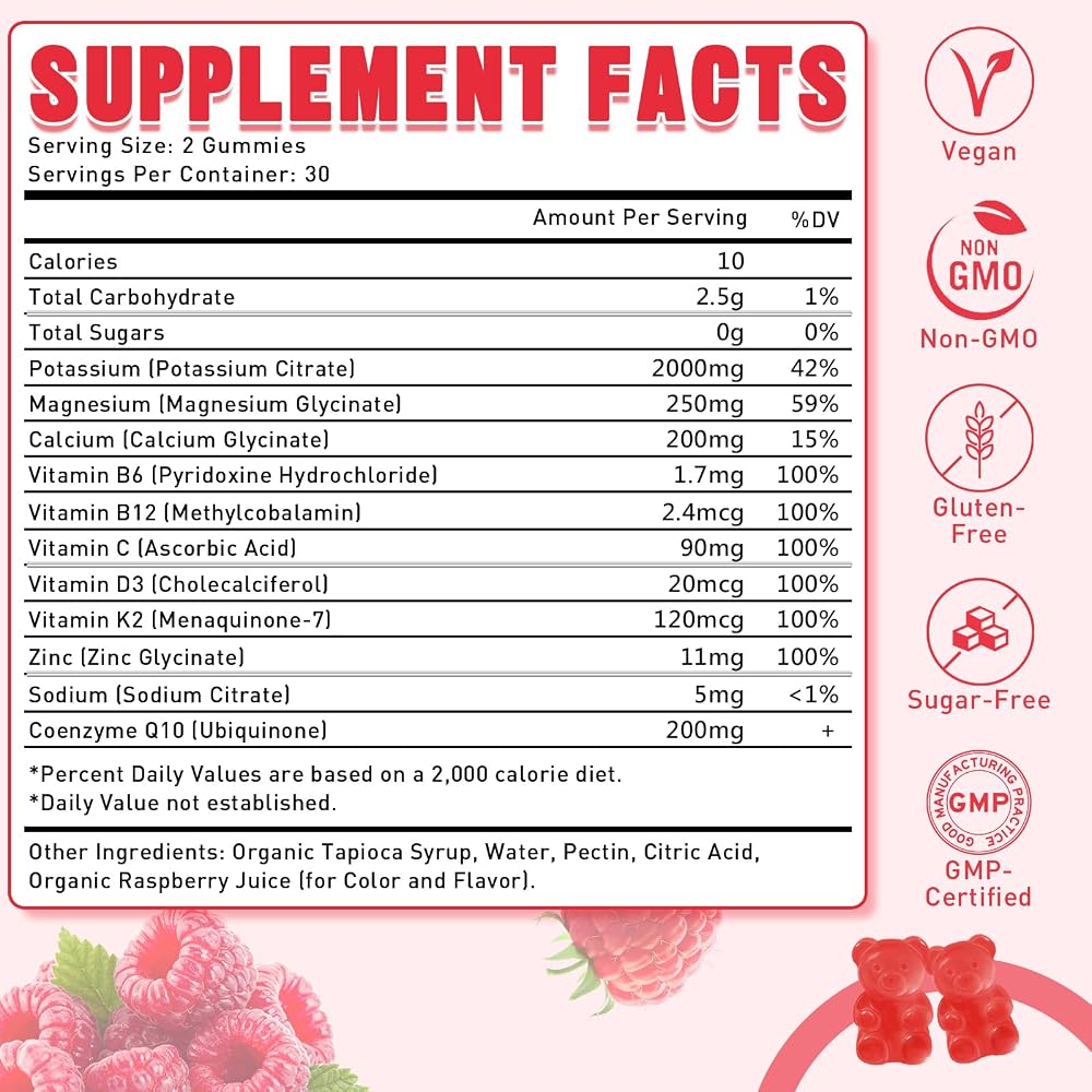 Flyrocer Potassium Gummies for Adults Men & Women