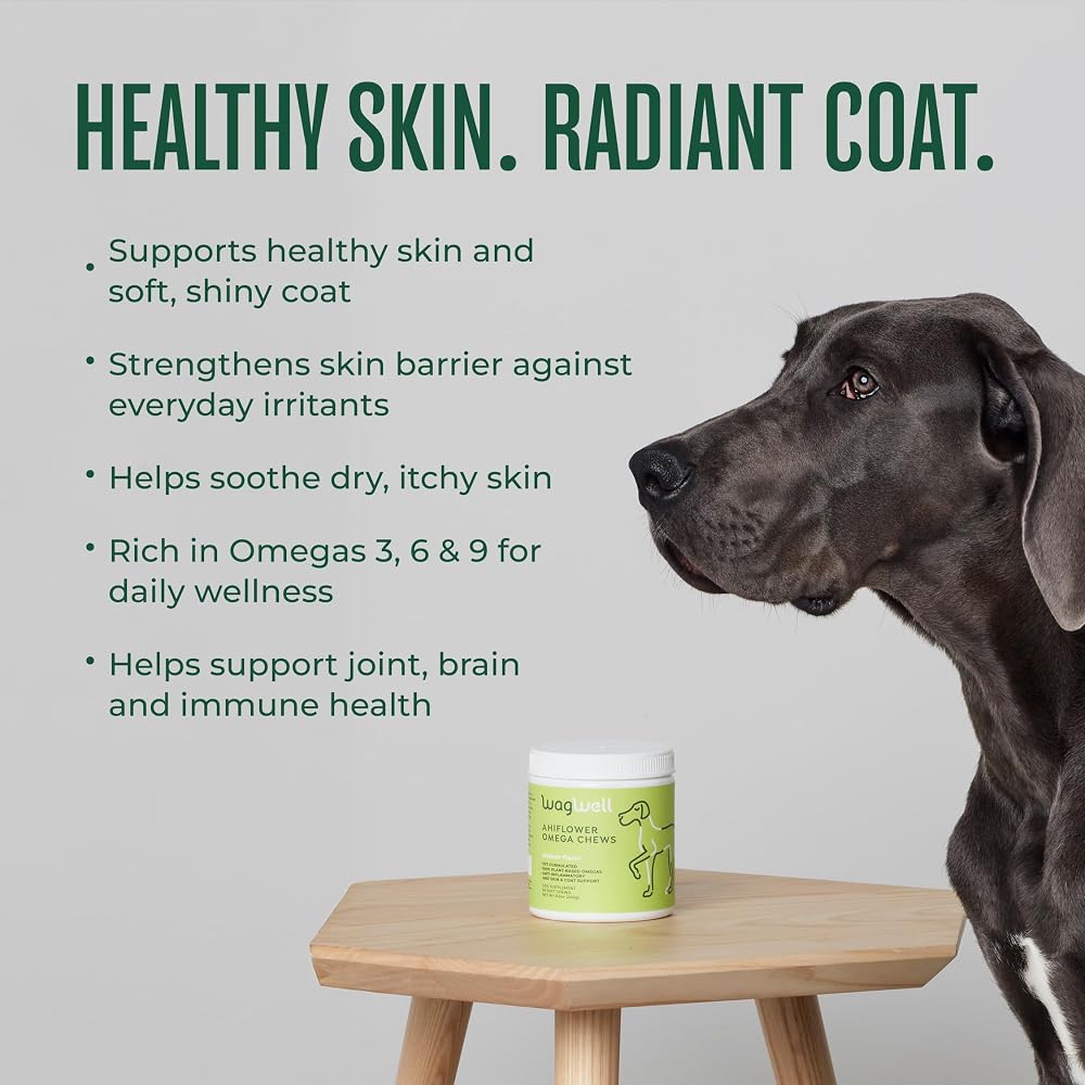 WagWell Ahiflower Plant-Based Omega 3, 6, 9 Chews for Dogs - 60 Count - image 2
