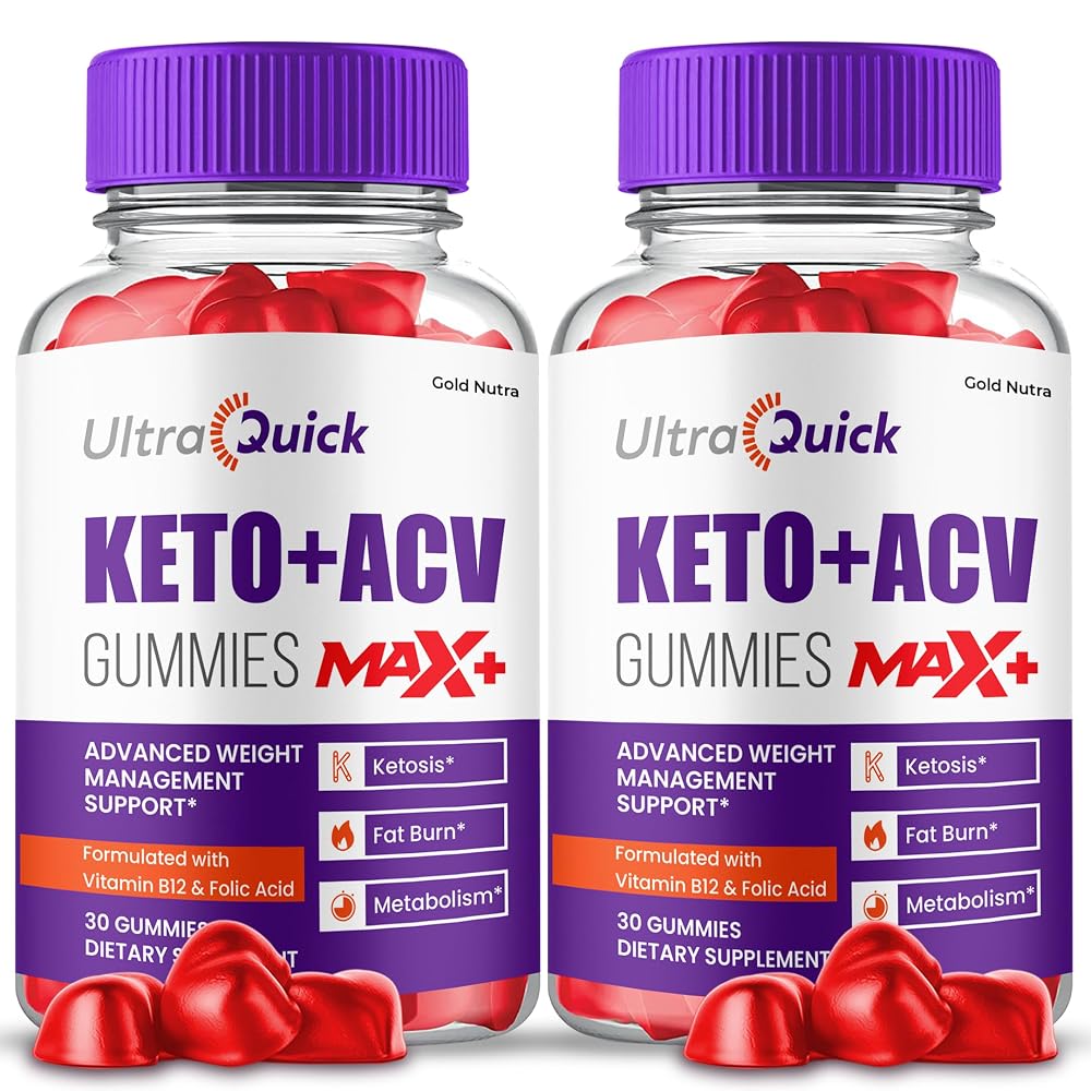 Gold Nutra UltraQuick Max+ ACV Gummies, 2X Stronger - 2 Pack