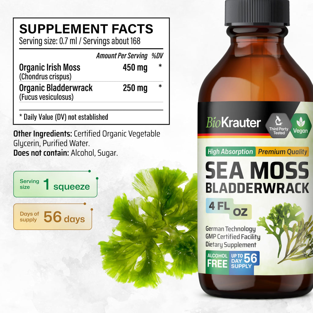 BIO KRAUTER Sea Moss Seaweed Supplement Drops - 4 Fl Oz - image 3