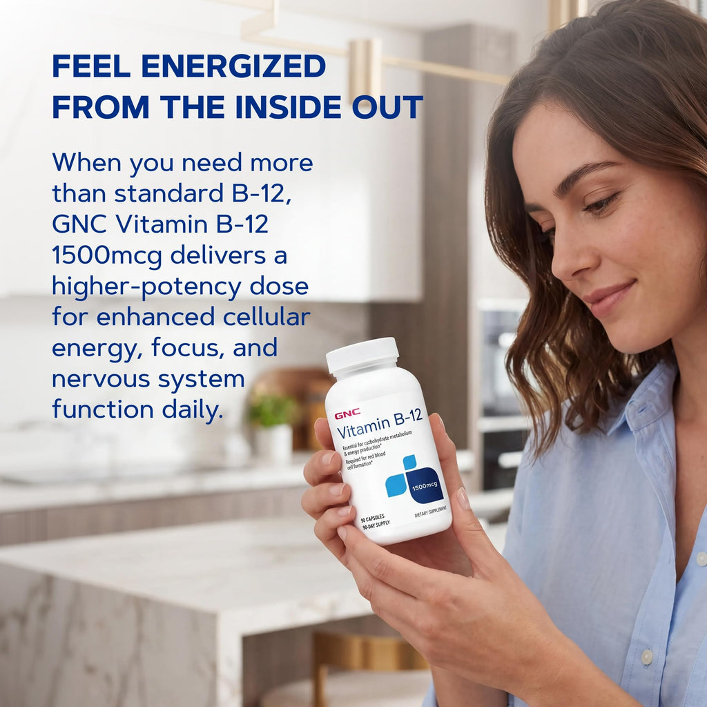 GNC Vitamin B-12 1500mcg for Energy Production - 90 Capsules - image 7