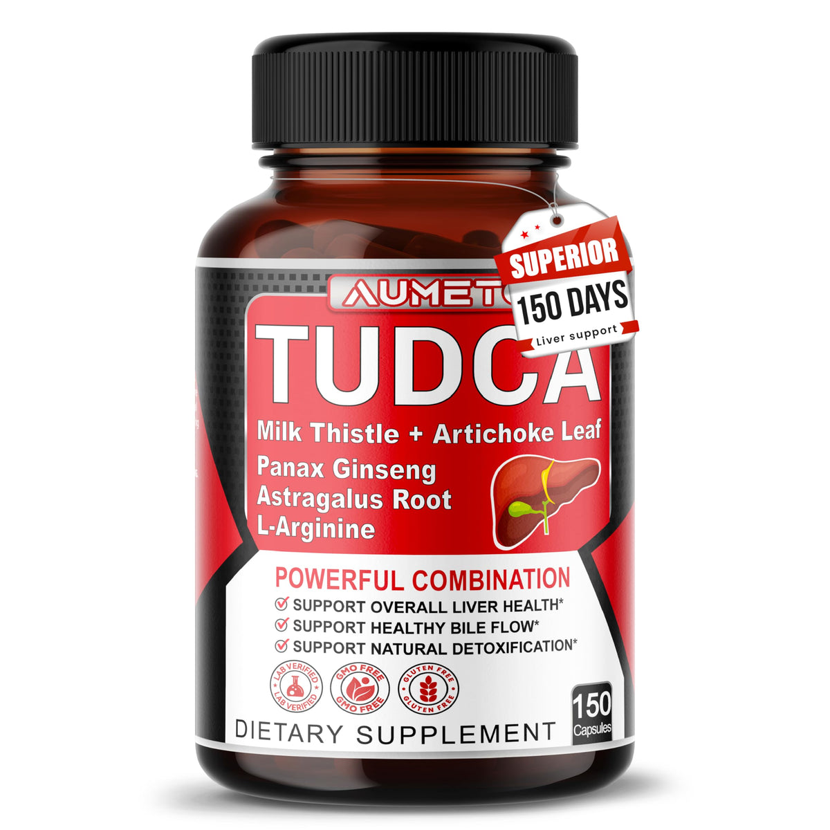 AUMETO Advanced TUDCA 6-in-1 with Milk Thistle & Artichoke - 150 Capsules