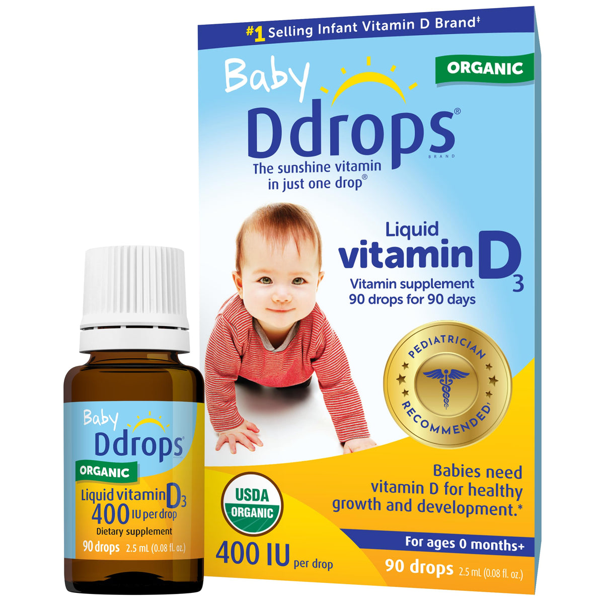 Ddrops Baby Vitamin D3 400 IU - 90 Drops