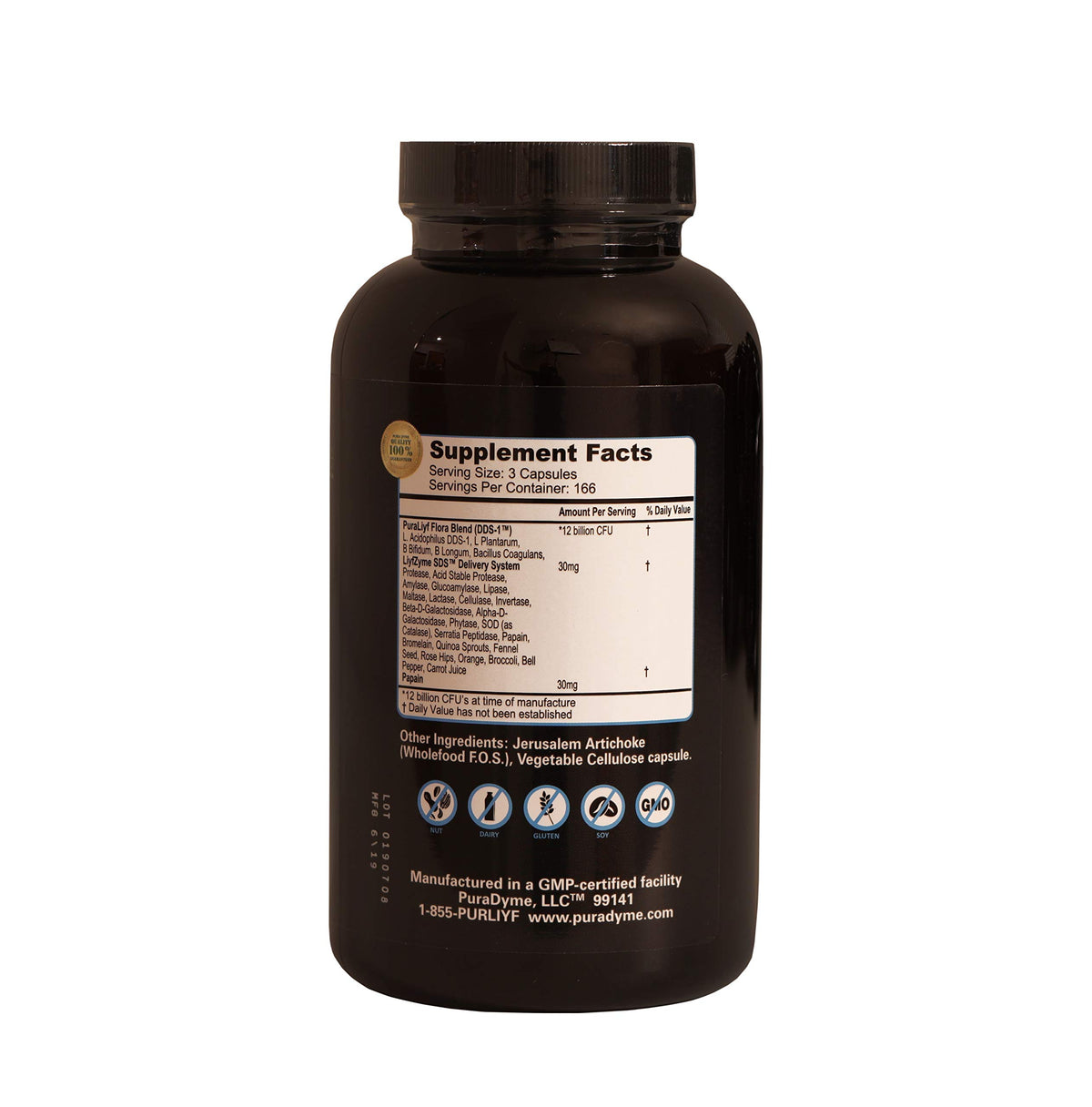 PuraDyme PuraLiyf Probiotics Multi-Strain - 500 Capsules - image 2