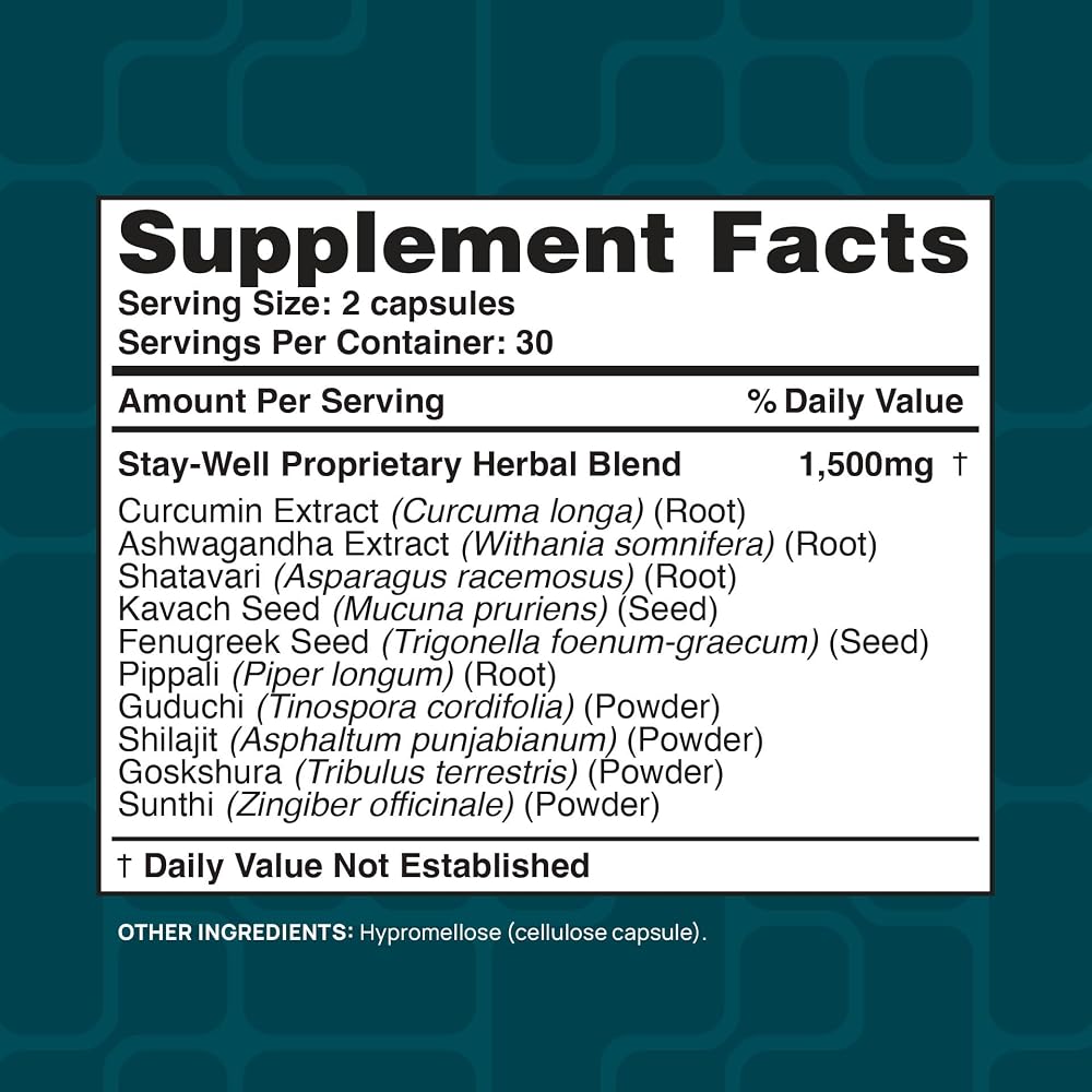 Stay-Well Naturals Infla-Support Plus 750mg Herbal Blend - 60 Capsules - image 5