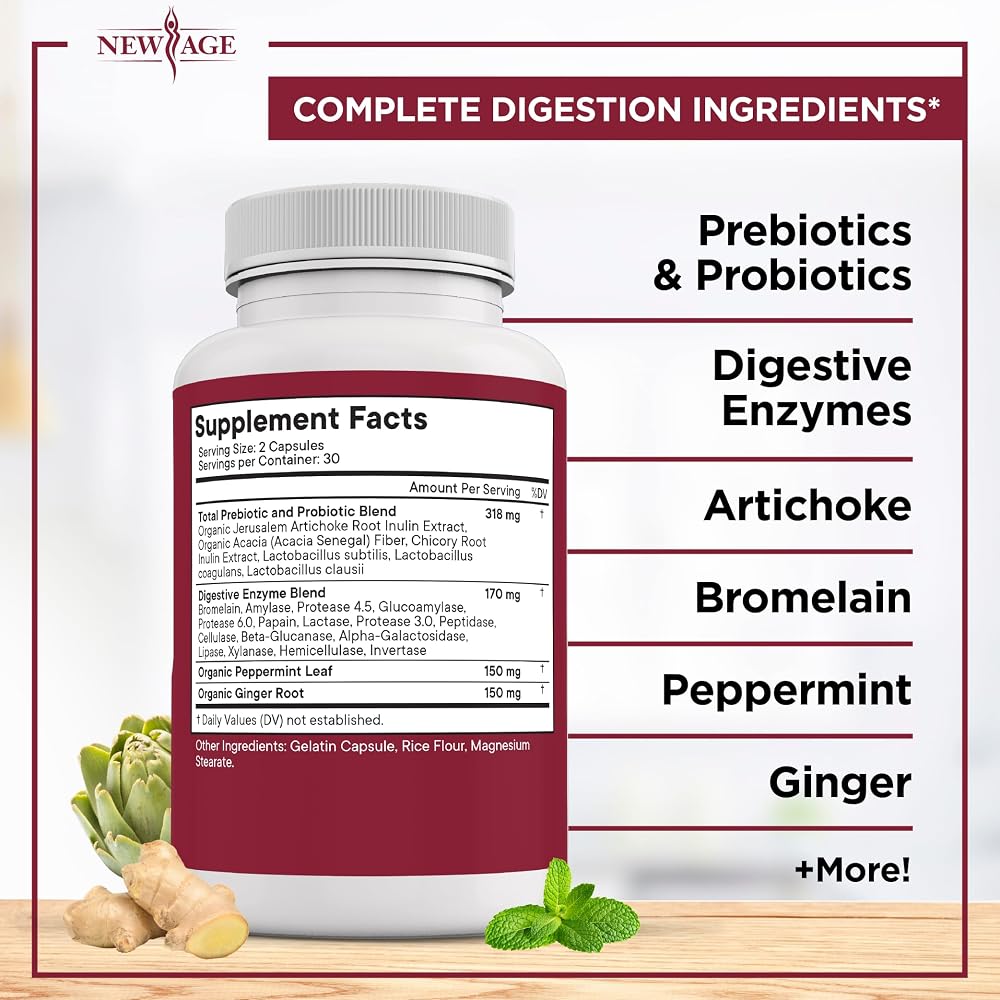 NEW AGE Digestive Enzymes for Gut Health - 120 Capsules - image 5