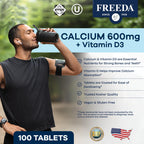 FREEDA Calcium 600mg with Vitamin D3 400 IU - 100 Tablets - image 8