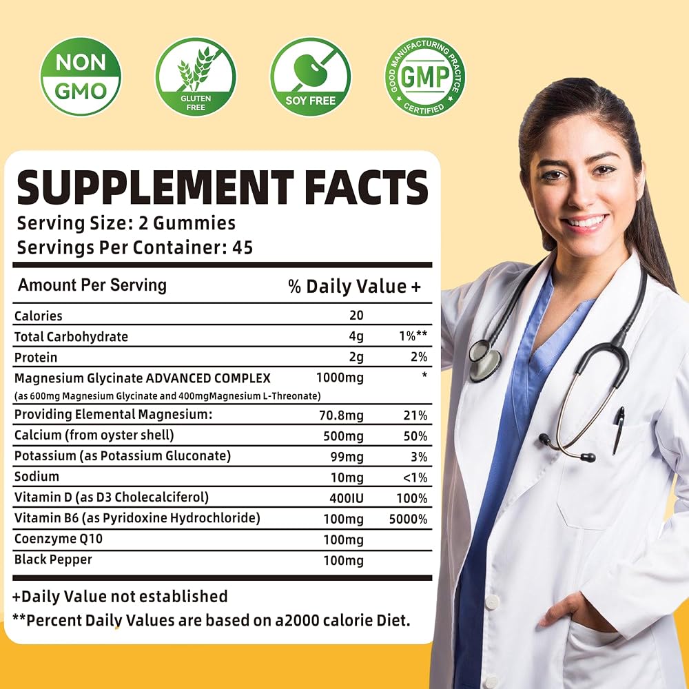 Novomins Magnesium Glycinate Gummies, NSF Certified