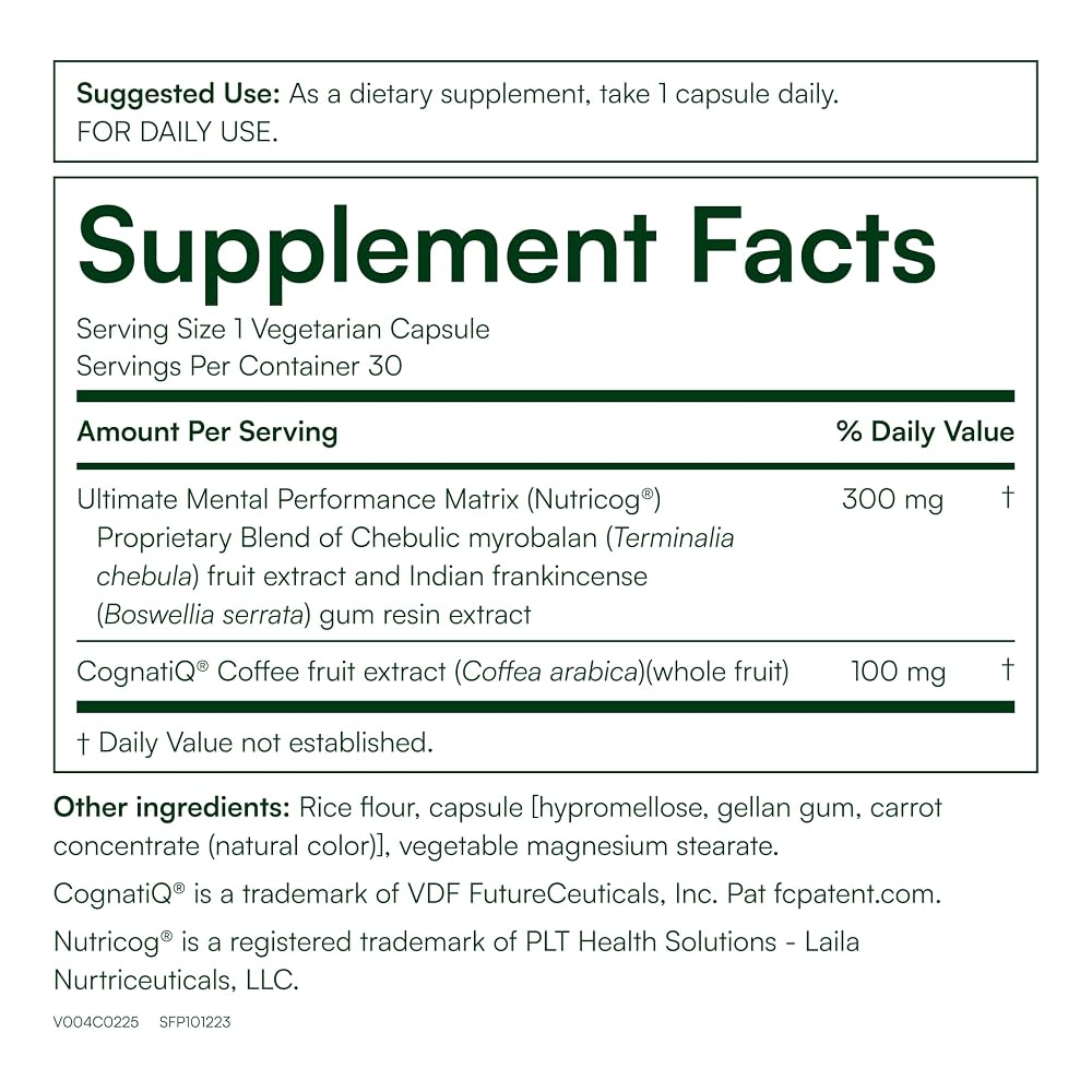 Purity Products Ultimate Mental Performance Brain Supplement - 30 Capsules - image 2