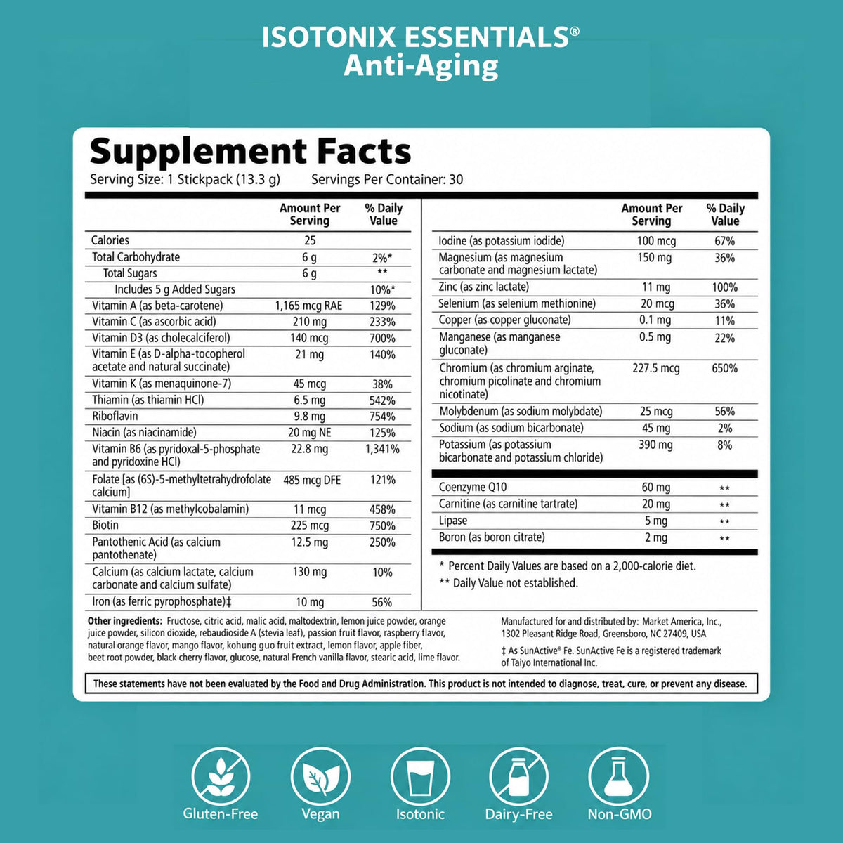 Isotonix Essentials Anti-Aging Multivitamin with CoQ10 & D3 - 30 Packets - image 6
