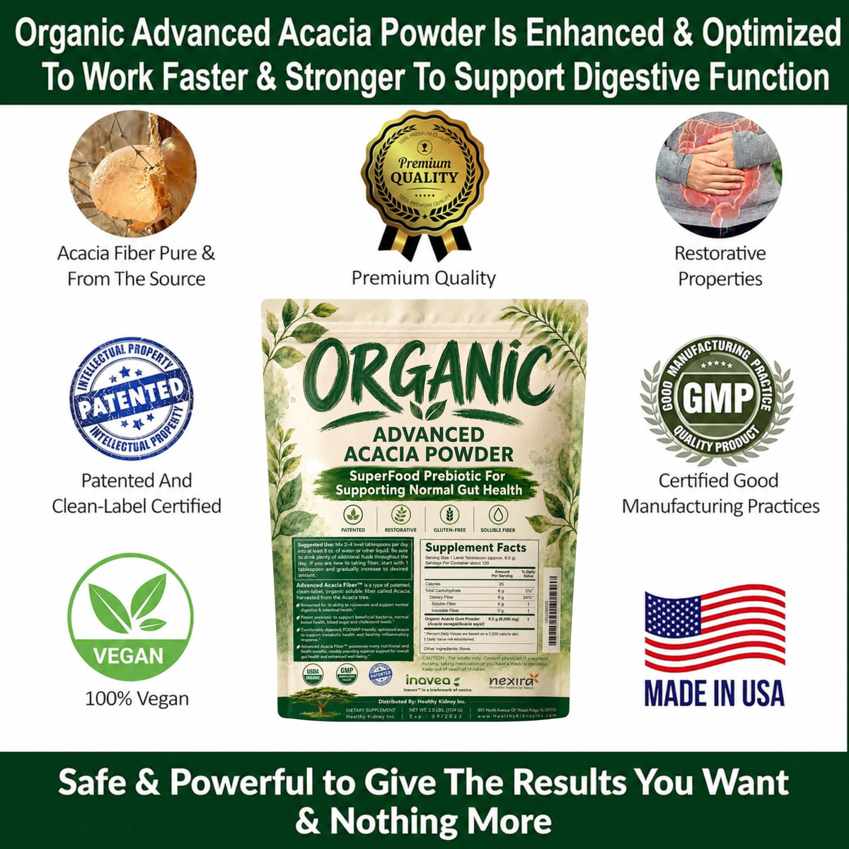 Kidney Restore Advanced Acacia Fiber Powder Soluble Fiber Leaky Gut