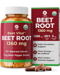 1 Body Beet Root Capsules 1360mg 20:1 Extract - 60 Capsules