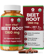 1 Body Beet Root Capsules 1360mg 20:1 Extract - 60 Capsules