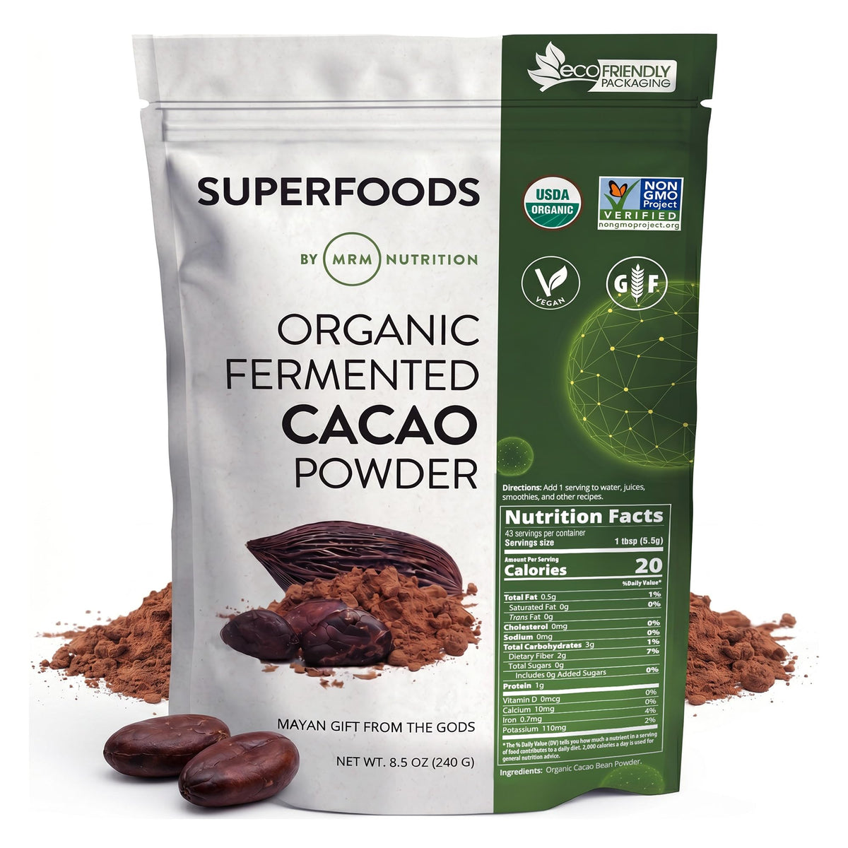 MRM Organic Fermented Cacao Powder - 8.5 oz