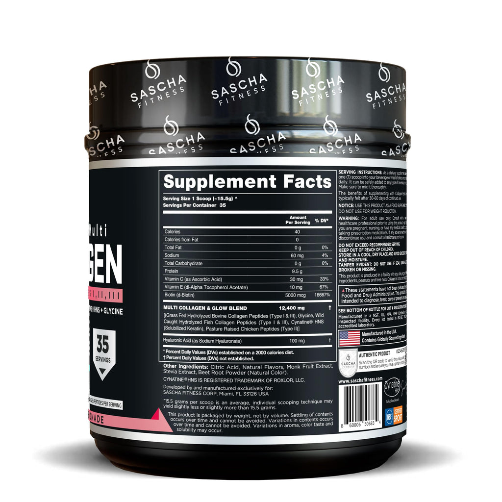 SASCHA FITNESS Hydrolyzed Multi Collagen Peptides Tipes 1,2 & 3