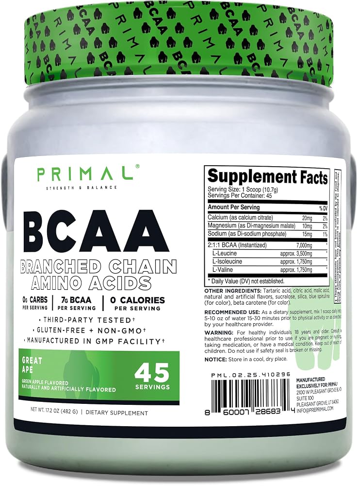 Primal BCAA Powder Great Ape Flavor - 45 Servings