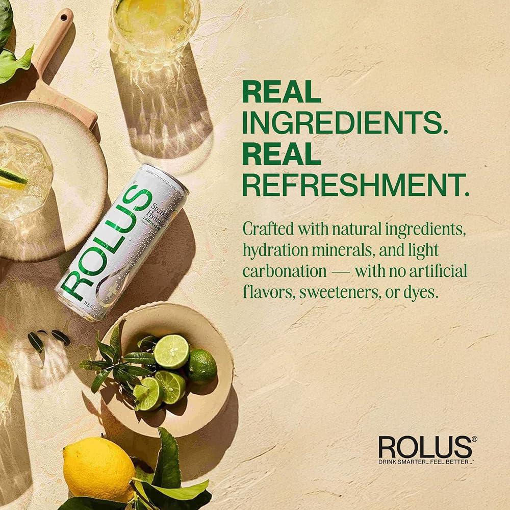 ROLUS Sparkling Electrolyte Hydration Drink Lemon Lime - 12 Pack - image 6