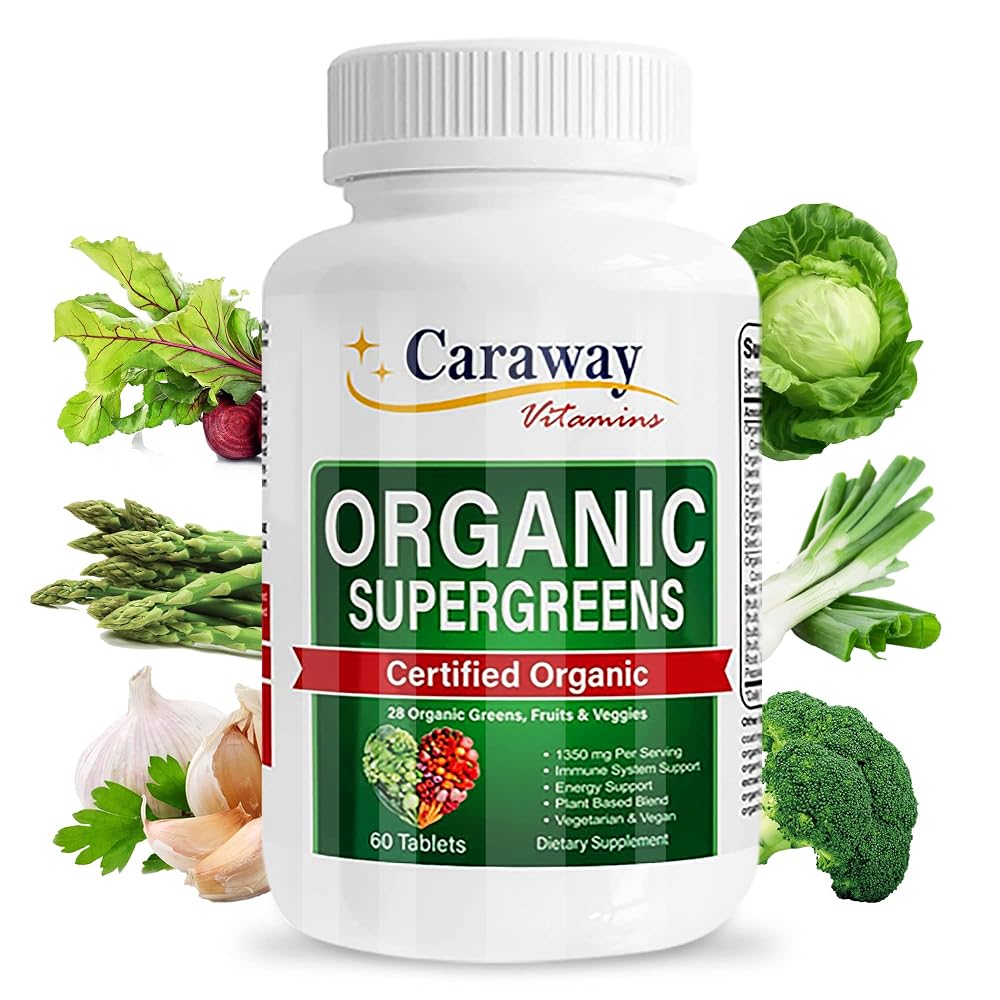 Caraway Vitamins Organic Super Greens Complex - 60 Tablets