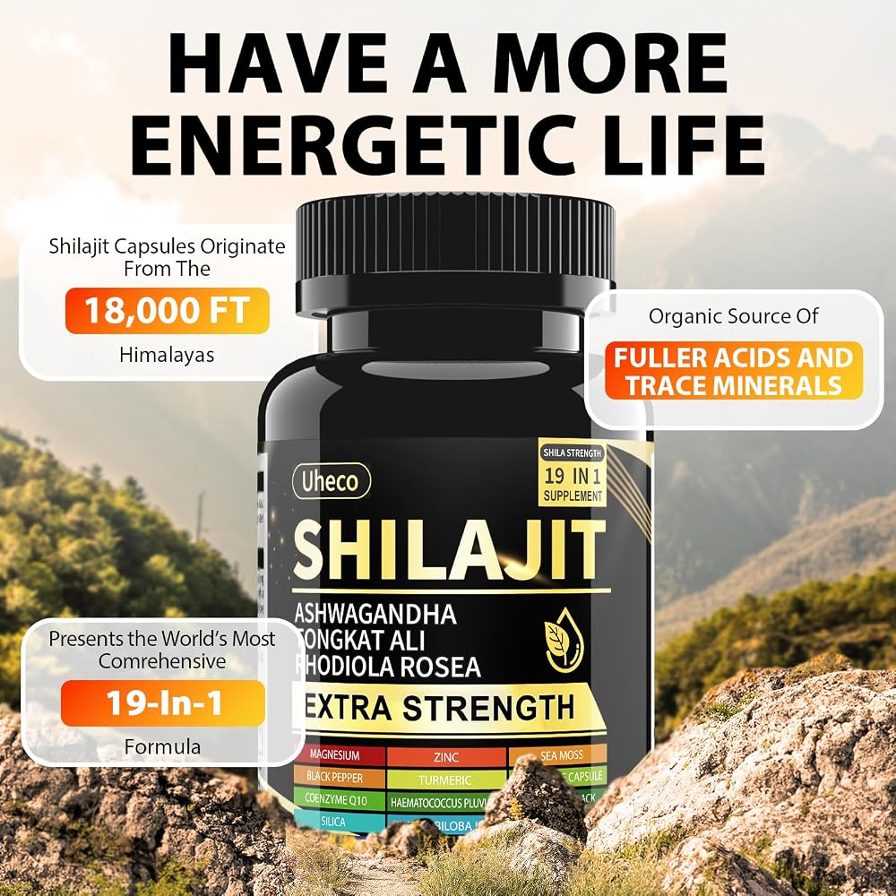 Uheco 19-in-1 Shilajit Capsules for Men & Women - 90 Count - image 3
