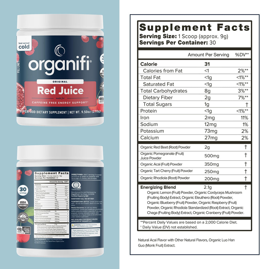 Organifi Red Juice - Energy Powder Reduces Afternoon Crashes