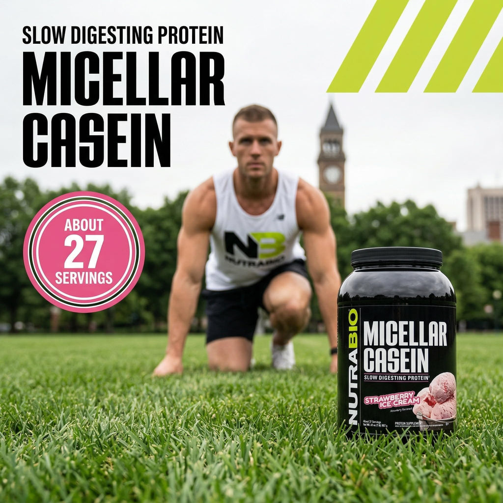 NutraBio Casein Protein Powder Strawberry Ice Cream - 2lb - image 7