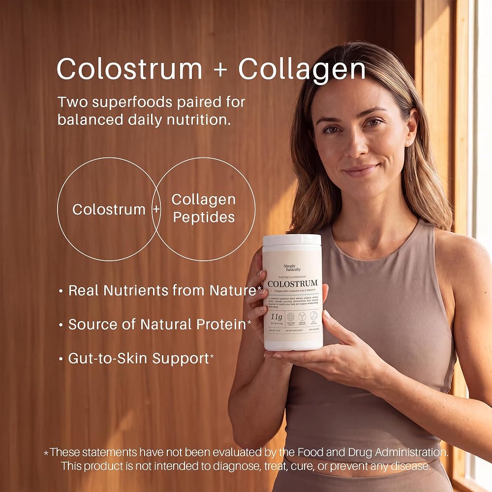 Simply Basically Bovine Colostrum & Collagen Peptides Powder - 30 Servings - image 2
