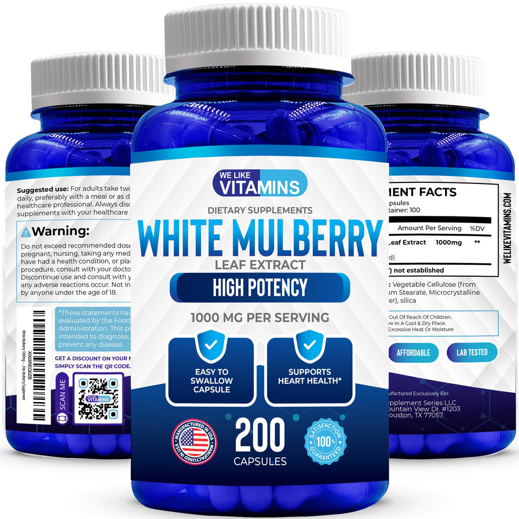 We Like Vitamins White Mulberry 1000mg - 200 Vegetarian Capsules