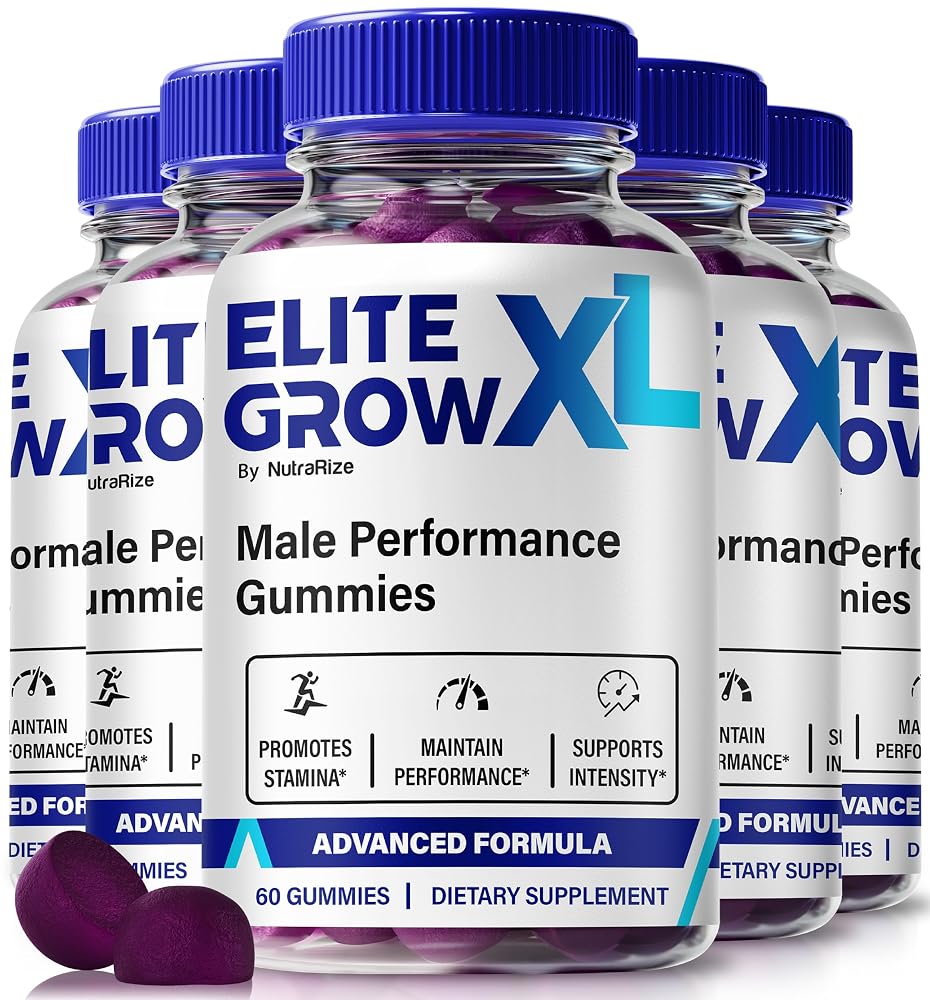 NutraRize Elite Grow XL Gummies for Men Energy & Stamina - 300 Gummies