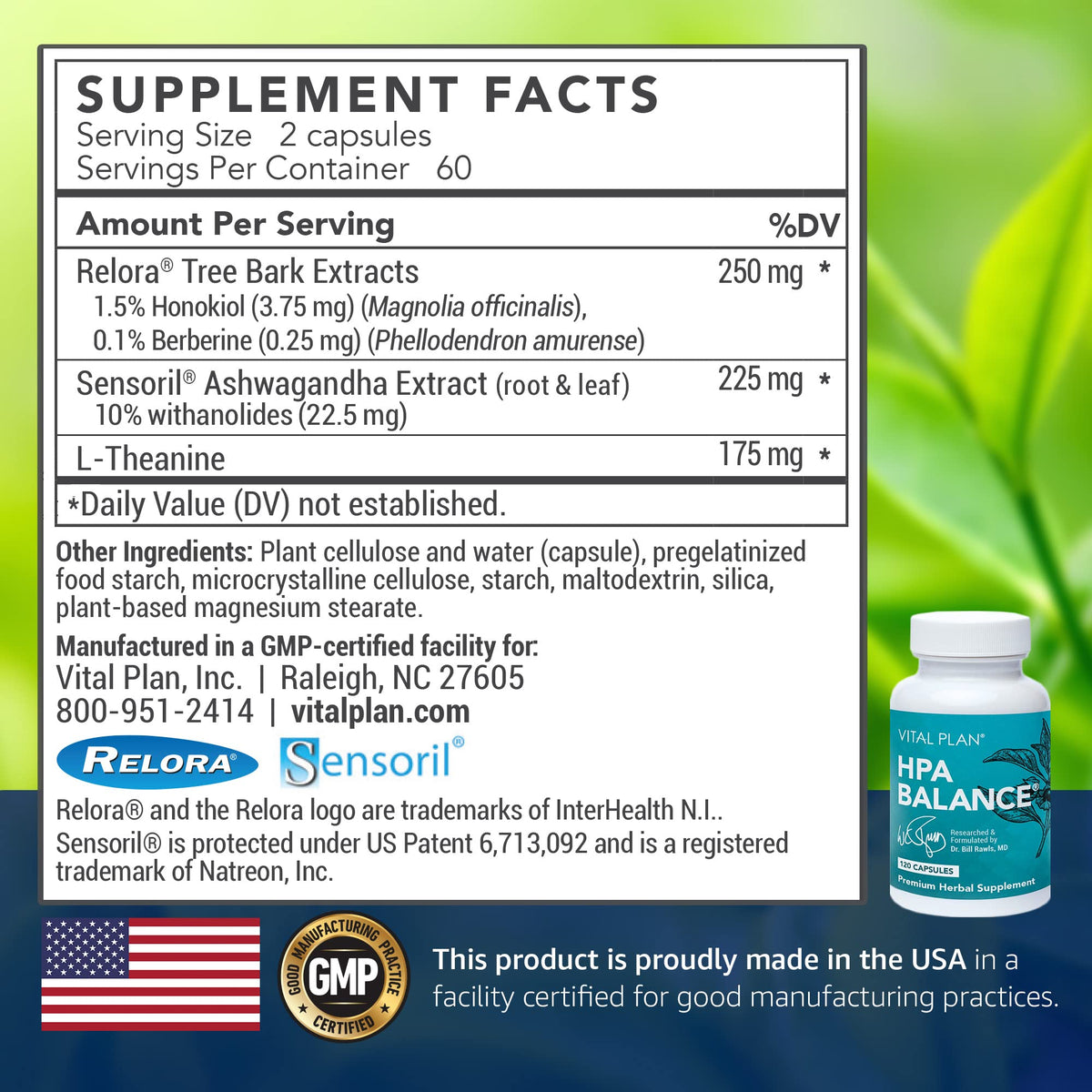 Vital Plan HPA Balance Adrenal Supplement - 120 Capsules - image 2
