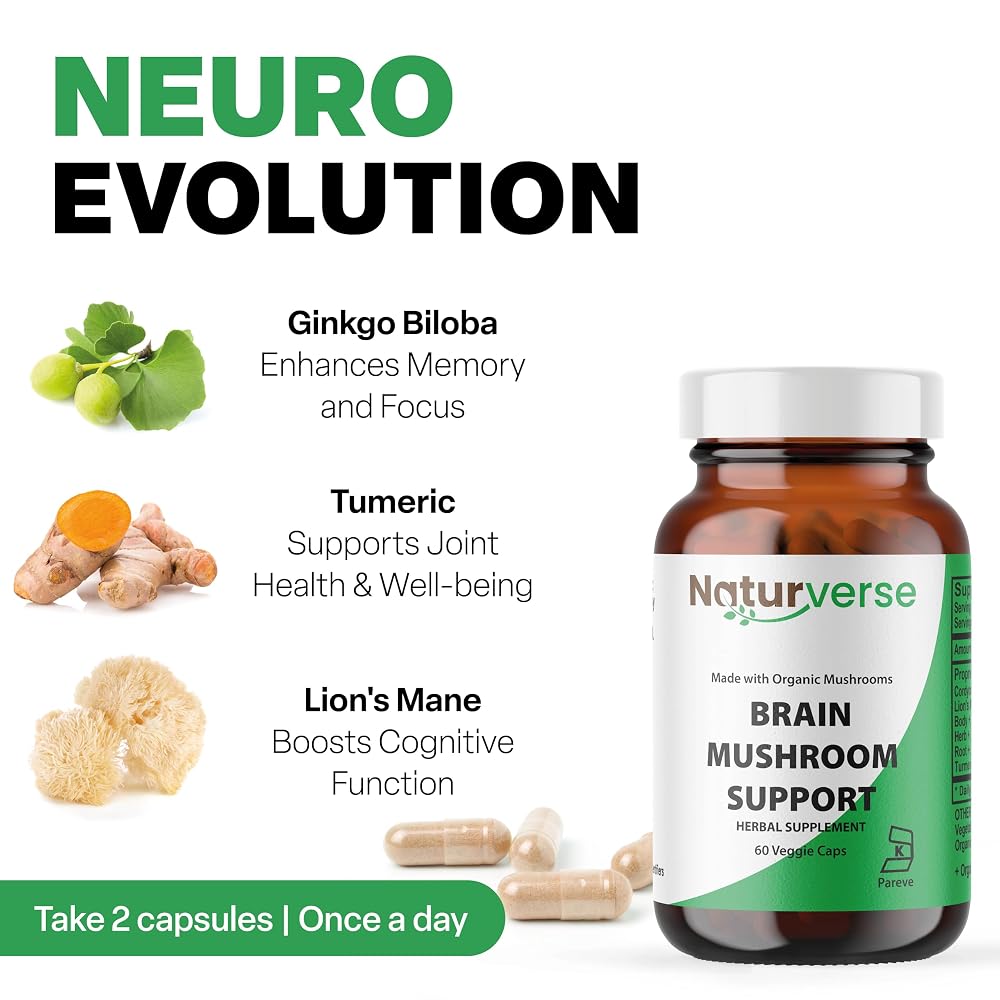 Naturverse Brain Mushroom Support Capsules - 60 Vegetarian Capsules - image 5